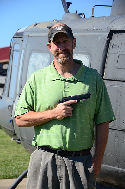 Stephen Monroe was the overall winner of the M9 Pistol EIC match.