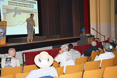 Members of the Army Marksmanship Unit led classroom instruction in Camp Perry's Hough Auditorium before participants handled rifles on the range.
